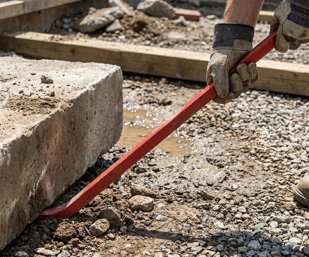 Brechstange 1500 mm – Massiver C45 Stahl (Ø 30 mm) gehärtet – Schwerlast Brecheisen mit gebogener Klaue & Spitze – Robustes Hebeleisen für Abbruch & Bau – Rot