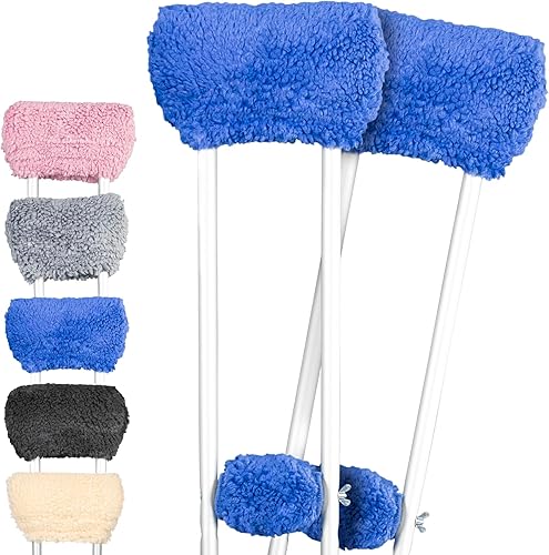 Miniatura 36 de Vive Almohadillas para muletas de piel de oveja y empuñaduras de mano, cómodas, transpirables, lavables a máquina para adultos, fundas de accesorios