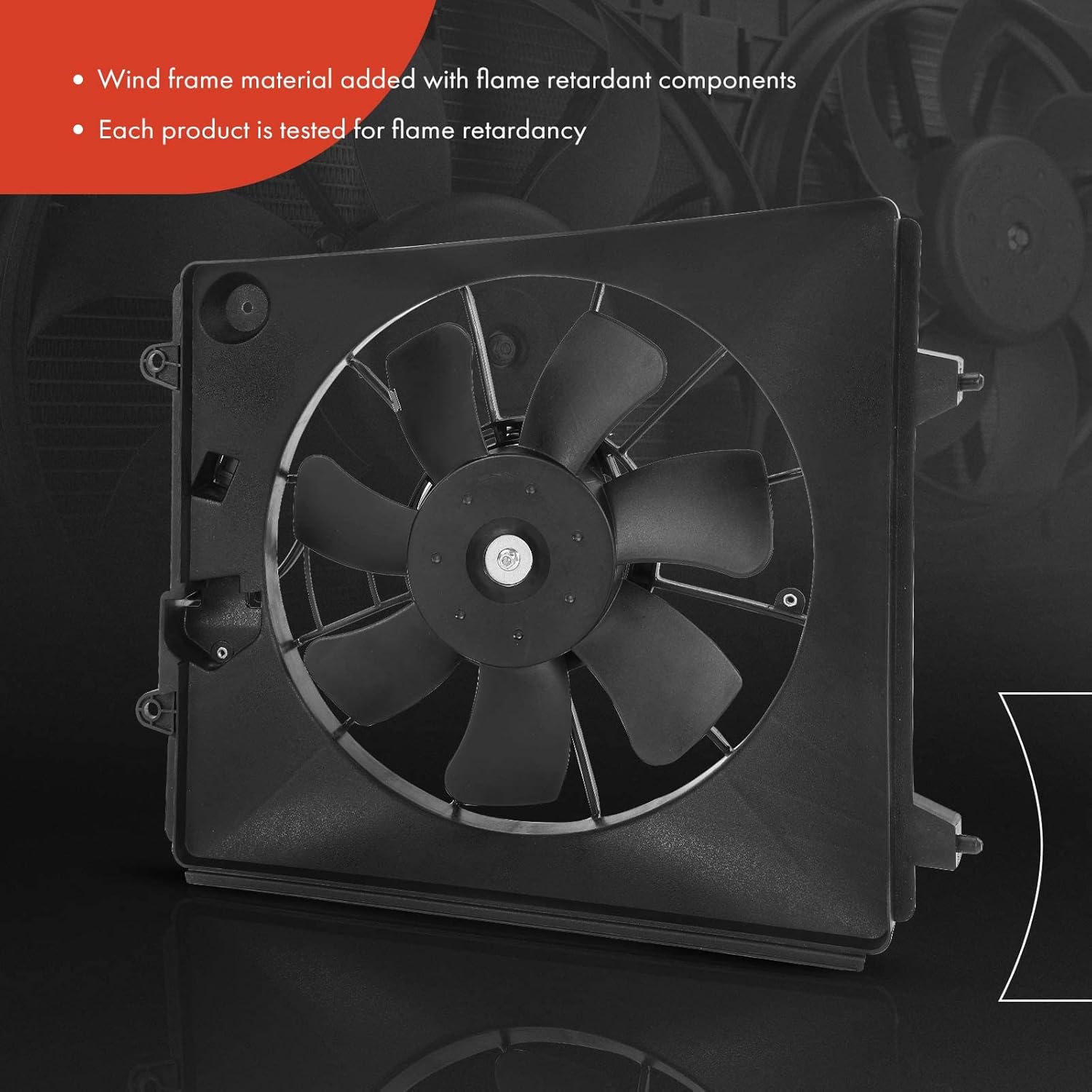 A-Premium Right A/C Condenser Fan Assembly Compatible with Select Honda Models - CR-V CRV 2007 2008 2009 - Replace# 36816RZAA01, 38615RZAA01