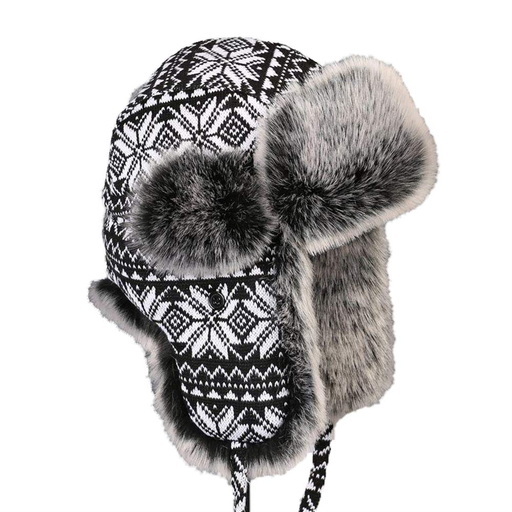 Insun Unisex Wintermütze Gestrickt Fliegermütze Pilotenmütze Russenmütze Ohrenschützer