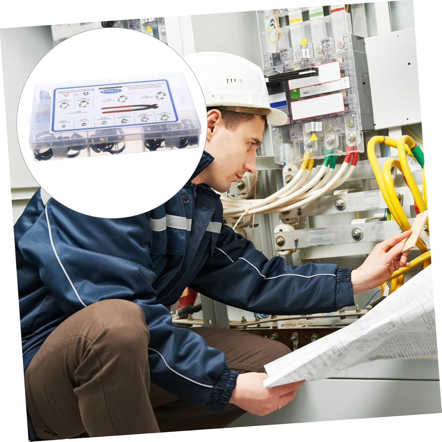 115pcs Clamps Stainless Steel Hose Clips for Outdoor Hose Lug Crimper Pipe Strap Clamps Plier