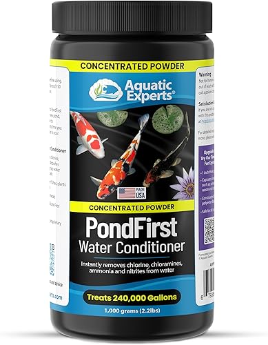 Miniatura 10 de Aquatic Experts PondFirst - Acondicionador de agua para estanques de peces, diclorador instantáneo concentrado para estanques de peces, hace que el