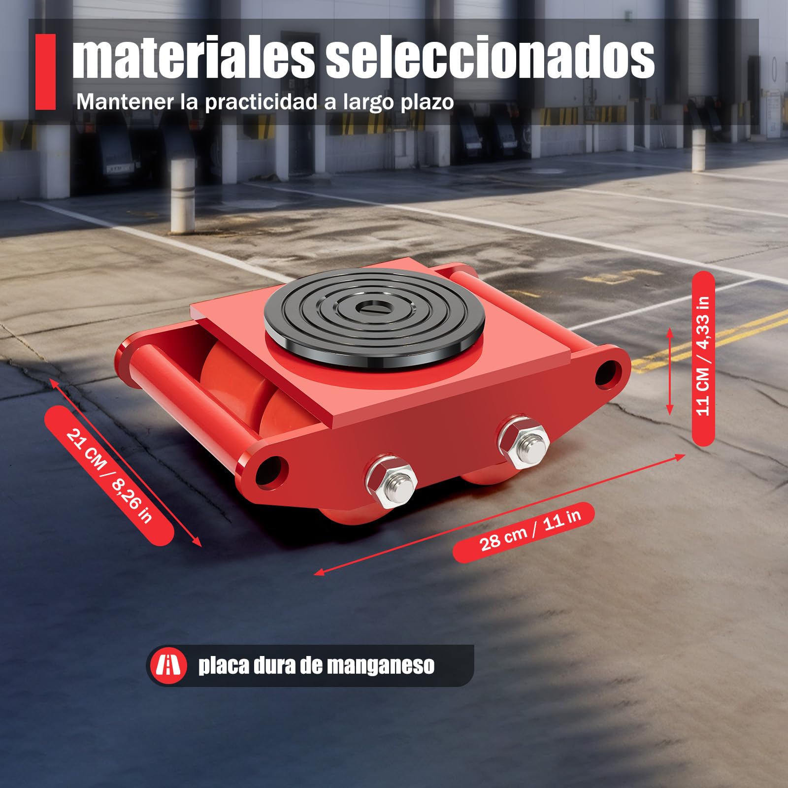 6 tonnellate di spostamento pesante ruota in acciaio tartaruga di ferro pesante ruota di gomma trasportatore con copertura girevole a 360° E 4 rulli attrezzature mobili industriali pesanti