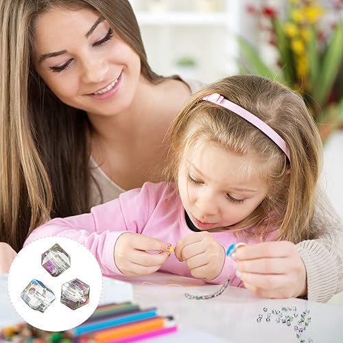 Miniatura 6 de Hicarer 200 cuentas de cubo de cristal austriaco, cuentas de cristal cuadradas verdes y rosas, cuentas de cuarzo sueltas de semillas sueltas,