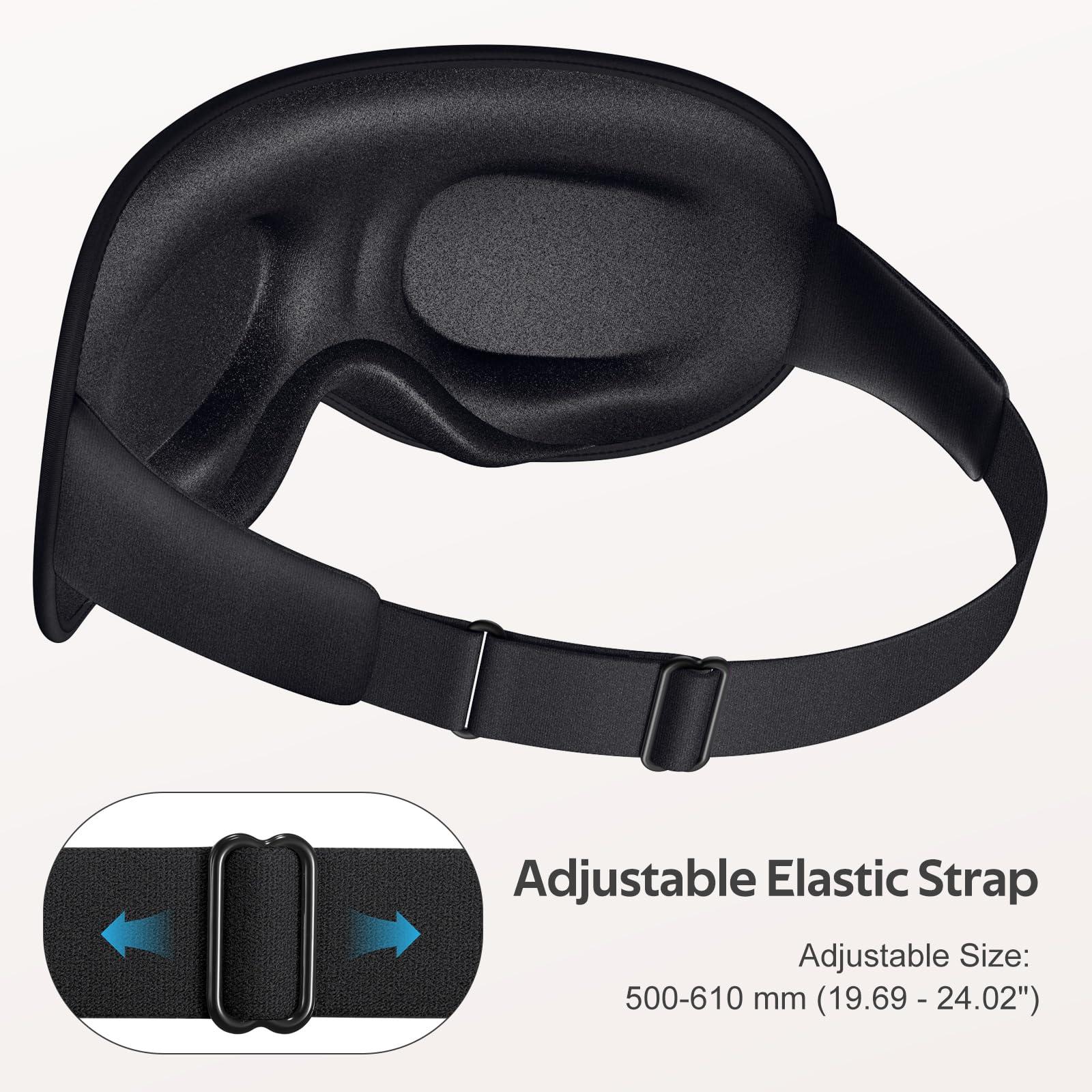 Vynix Sleep Mask for Men Women - 100% Blackout Eye Masks for Sleep - 3D Soft Sleeping Mask for Side Sleepers - Zero Pressure Lash Extensions Eye Cover Shade for Airplane Travel Essentials Bla product thumbnail 8