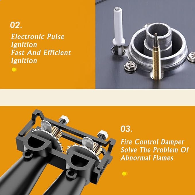 Estufa de Gas 2 Puestos 75 cm Multigas con Protección de Apagado miniatura 7