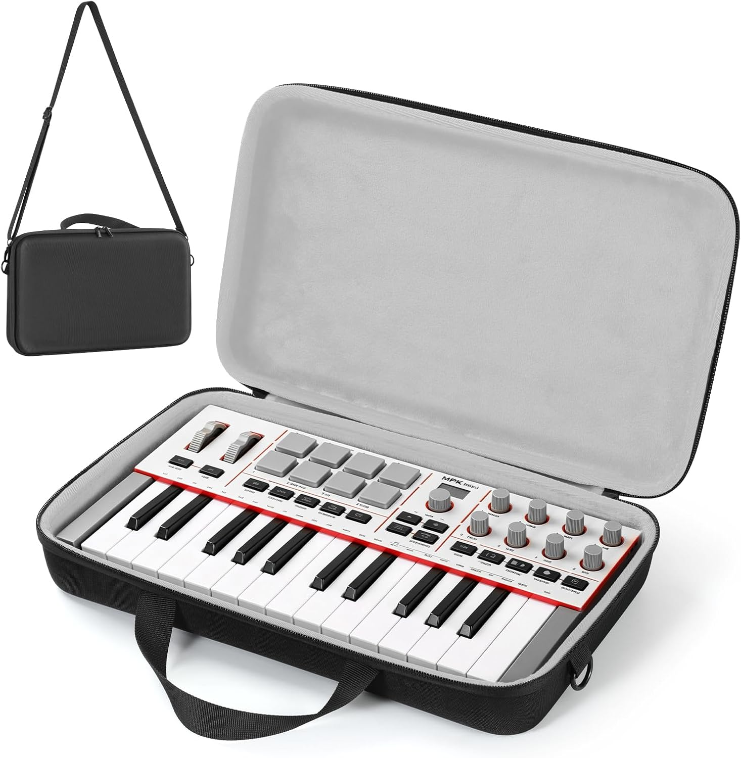 EVA Storage Case for Akai Professional MPK Mini IV MIDI Controller, Gray