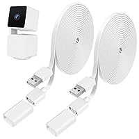 Vista 1 de Paquete de 2 cables de extensión USB de 25 pies compatibles con WYZE Cam Pan V3/V3 Pro/V2, Cam V4/V3, Cam OG/V2, cable de carga de extensión
