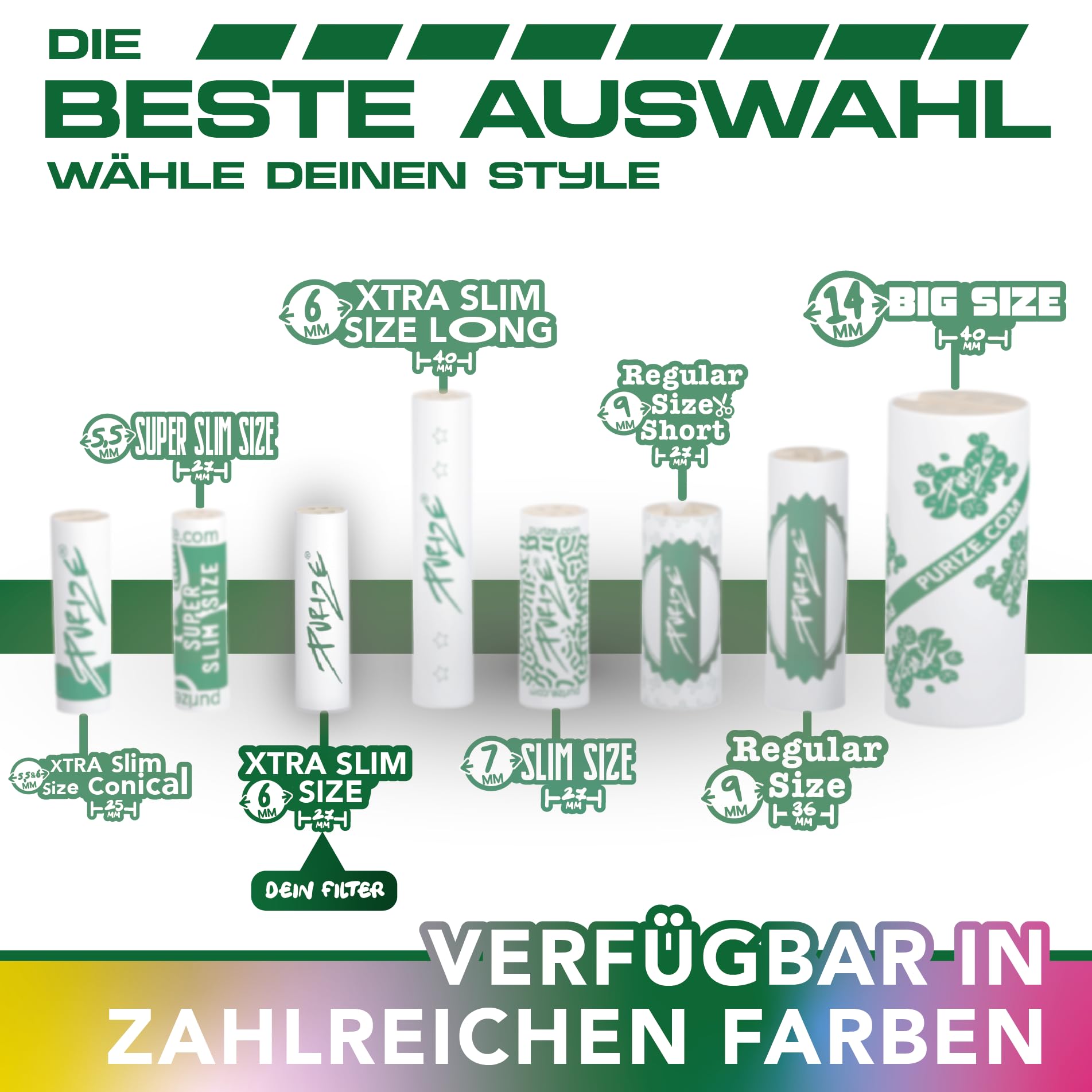 1000 PURIZE® XTRA Slim Size Mega-Pack - Dein bunter Vorrat für endlosen Genuss!