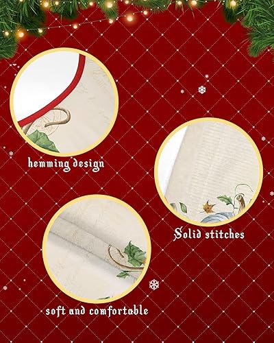 Miniatura 6 de Falda de árbol de Navidad de 48 pulgadas, falda de árbol de Acción de Gracias, decoración de Navidad para interiores y exteriores, calabaza,