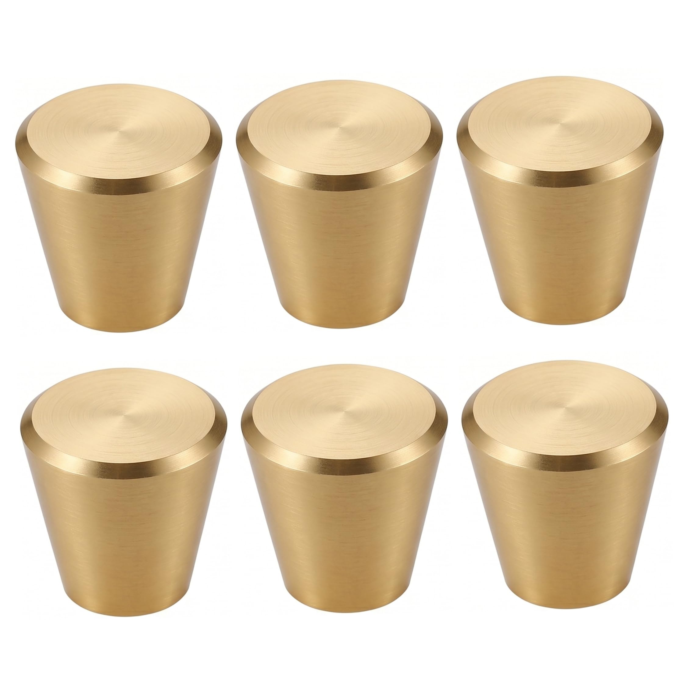 6 Pack Modern Round Cabinet Knobs, Sturdy Aluminum Alloy Drawer Handles Hardware Pulls for Dressers, Wardrobes, Cupboards, Furniture, Gold