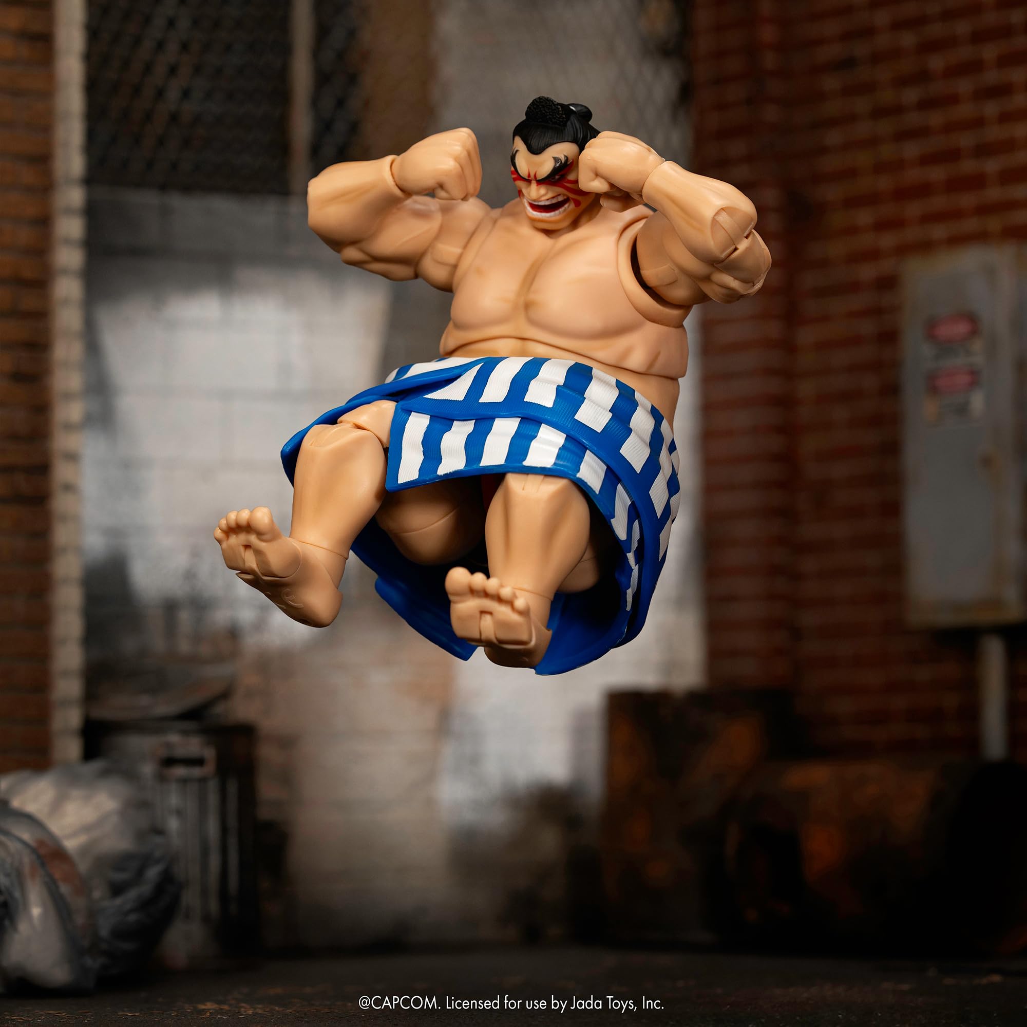 Jada Toys Street Fighter figurka E. Honda (16 cm) - ruchoma figurka kolekcjonerska i akcji z Street Fighter 2: The Final Challengers, z alternatywną głową, rękami i akcesoriami, od 13 lat