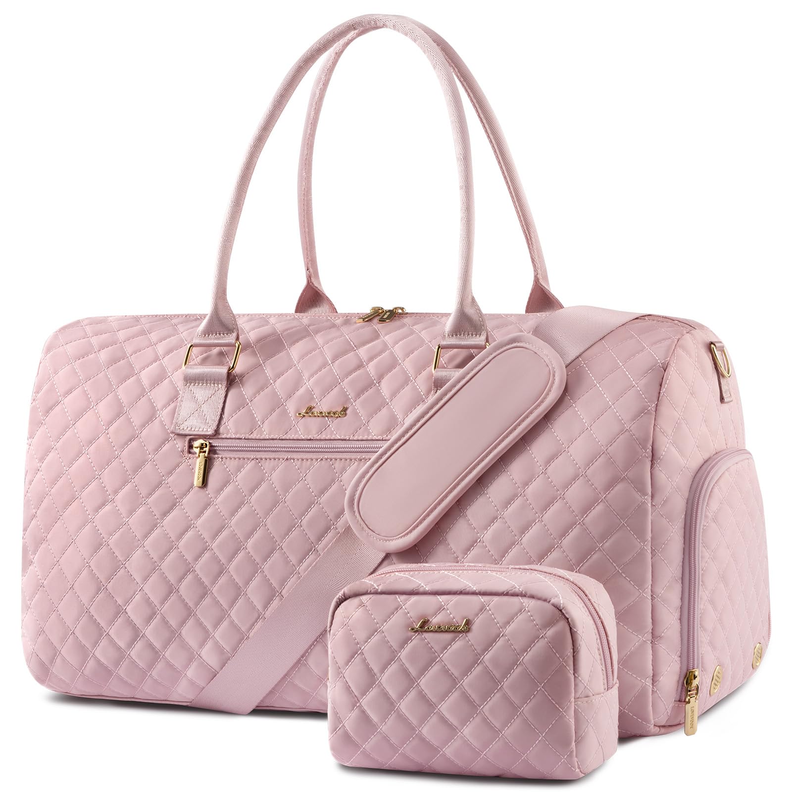 LOVEVOOK Borsone da Viaggio Donna Borsone Palestra con Scomparto per le Scarpe, Grande Borsa Parto Ospedale Mamma Nascita, Impermeabile Borsa Piscina Sportiva, Travel Weekender Gym Bag Rosa