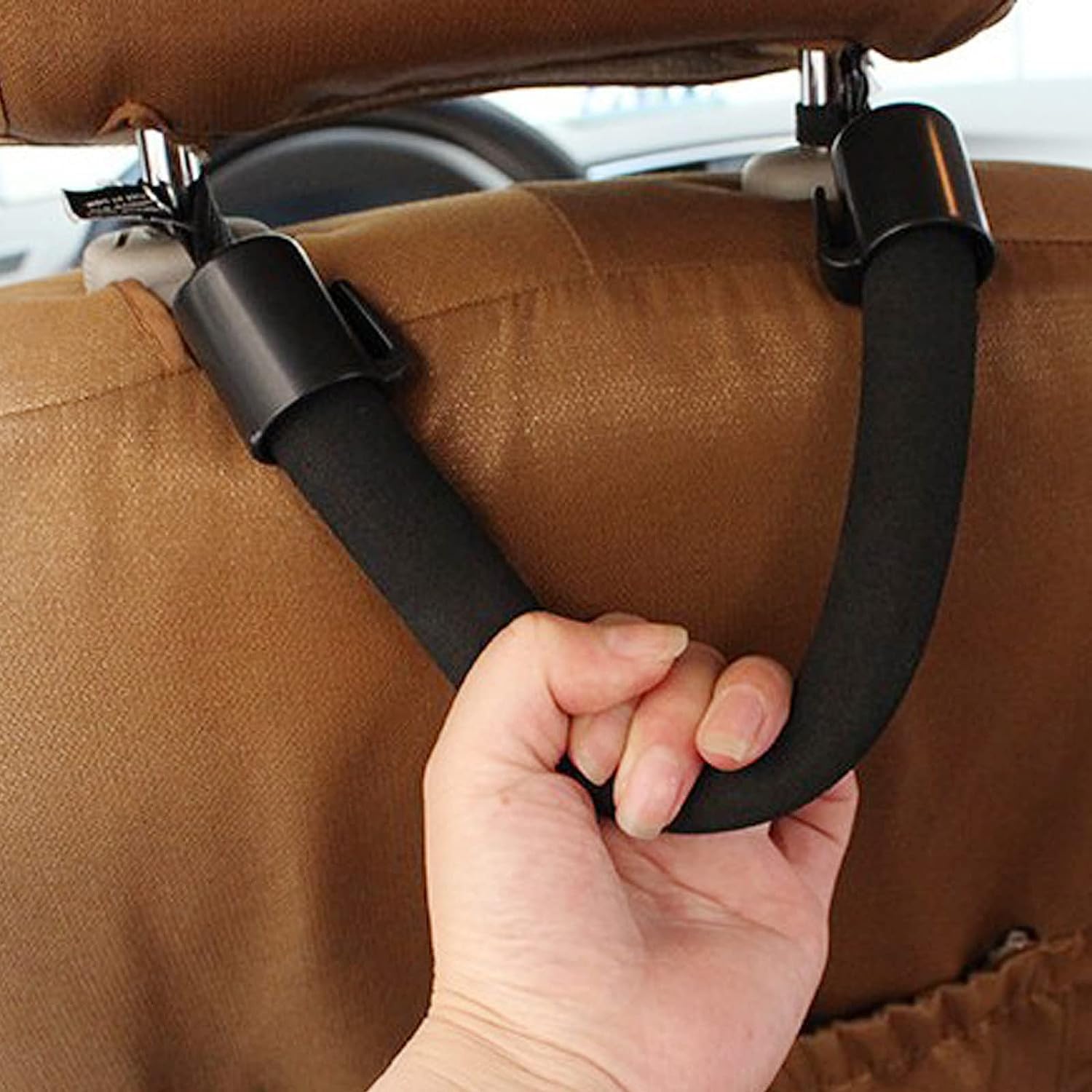 Goodern 2PCS Car Headrest Grab Handles,Car Front Rear Seat Back Passenger Chair Armrest Safety Handle,Vehicle Assist Safety Grip Handle,Automotive Interior Accessories for Elderly Kids