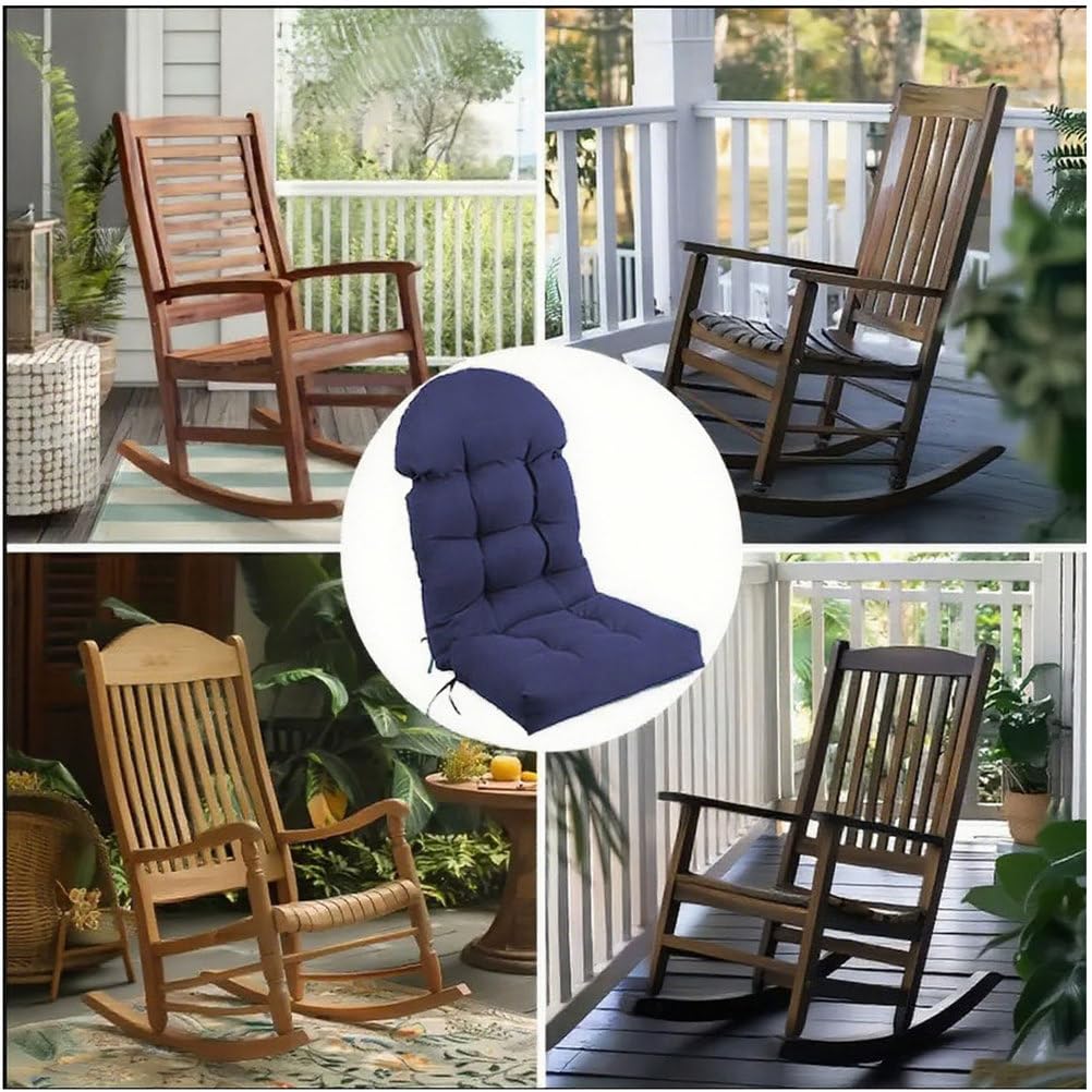 Adirondack & Rocking Chair Cushion Wysokie oparcie Poduszki na patio - wewnątrz/na zewnątrz pogrubiona poduszka na fotel bujany, odporna na blaknięcie i wodoodporna, khaki