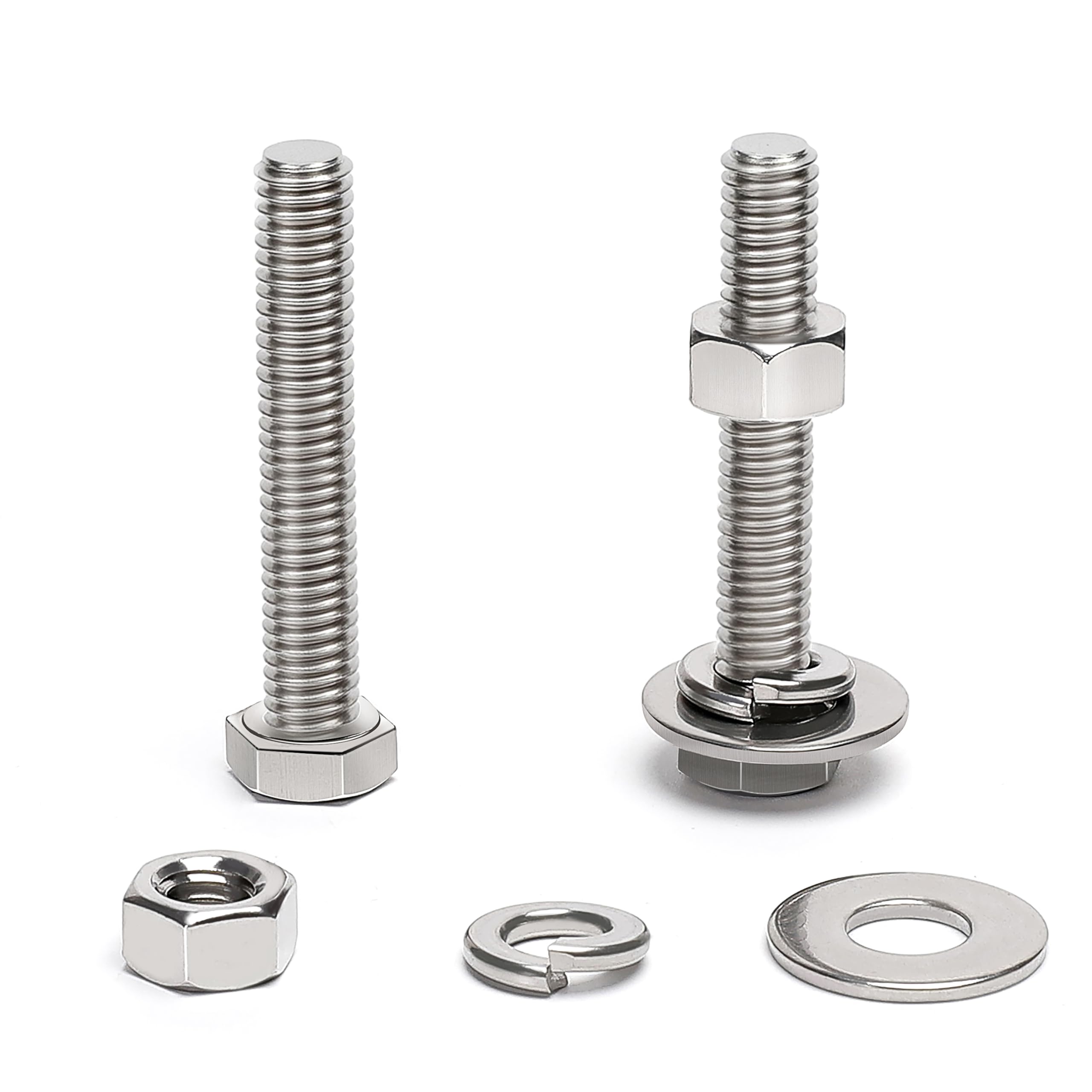 Stainless Steel Hex Bolts & Nuts - 20 Sets -16