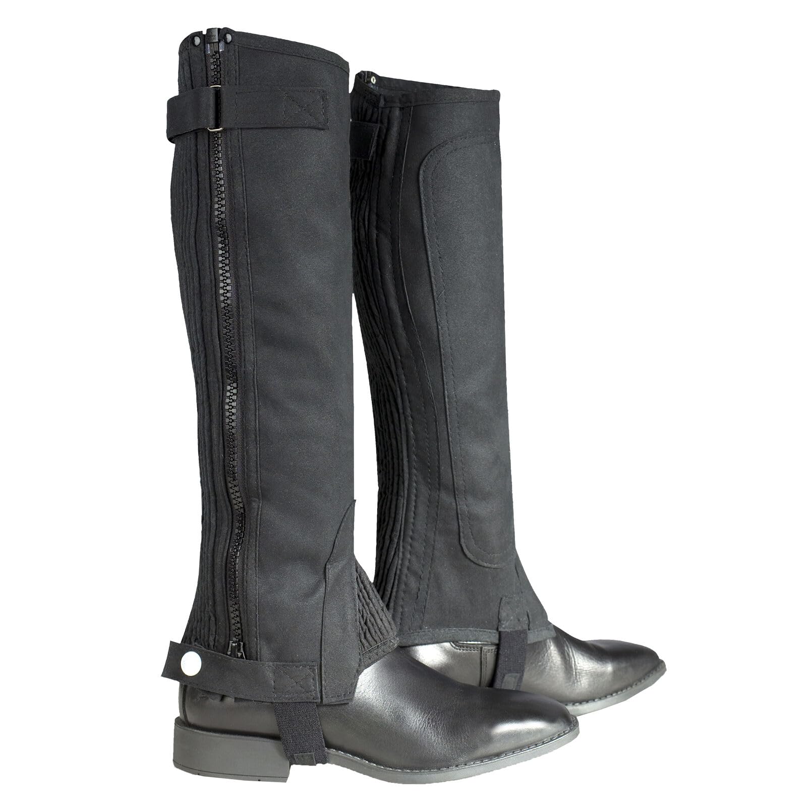 HORZE Damen Mini Chaps Amara, Halbchaps zum Reiten, Schwarz, XL/W