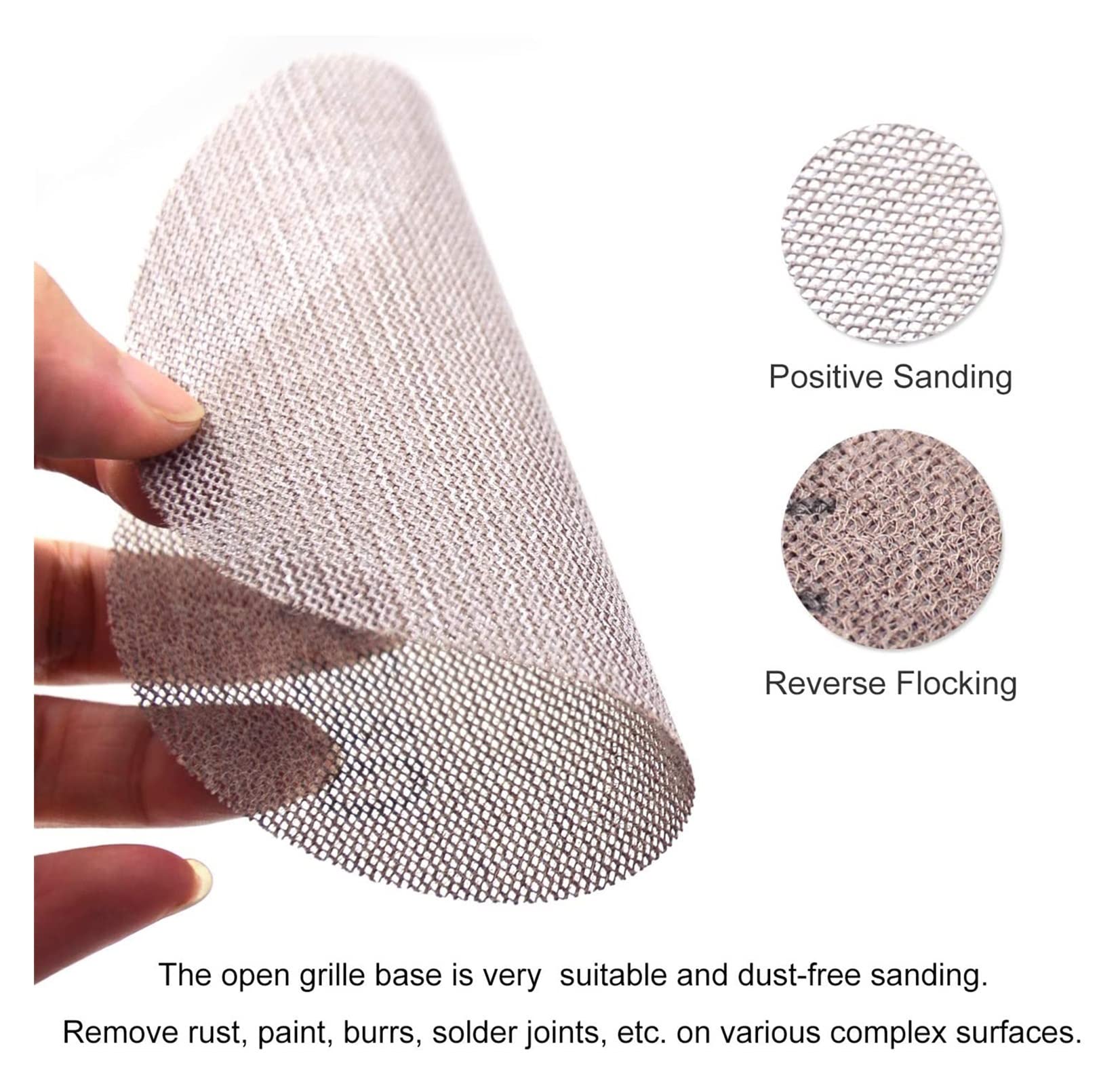 Papel de lija abrasivo ZSBLXHHJD Paquete de 25 pulgadas de 125 mm de malla de anillos de lijado y en forma de anillo. Abrasivo de polvo sin polvo anti-obstruido. Papel de lijado afilado, adecuado for