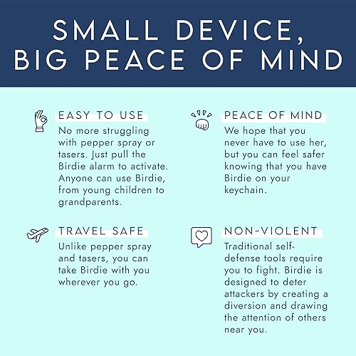 Miniatura 5 de Shes Birdie La alarma de seguridad personal original para mujeres de 130 dB luz estroboscópica y llavero en 5 colores pop