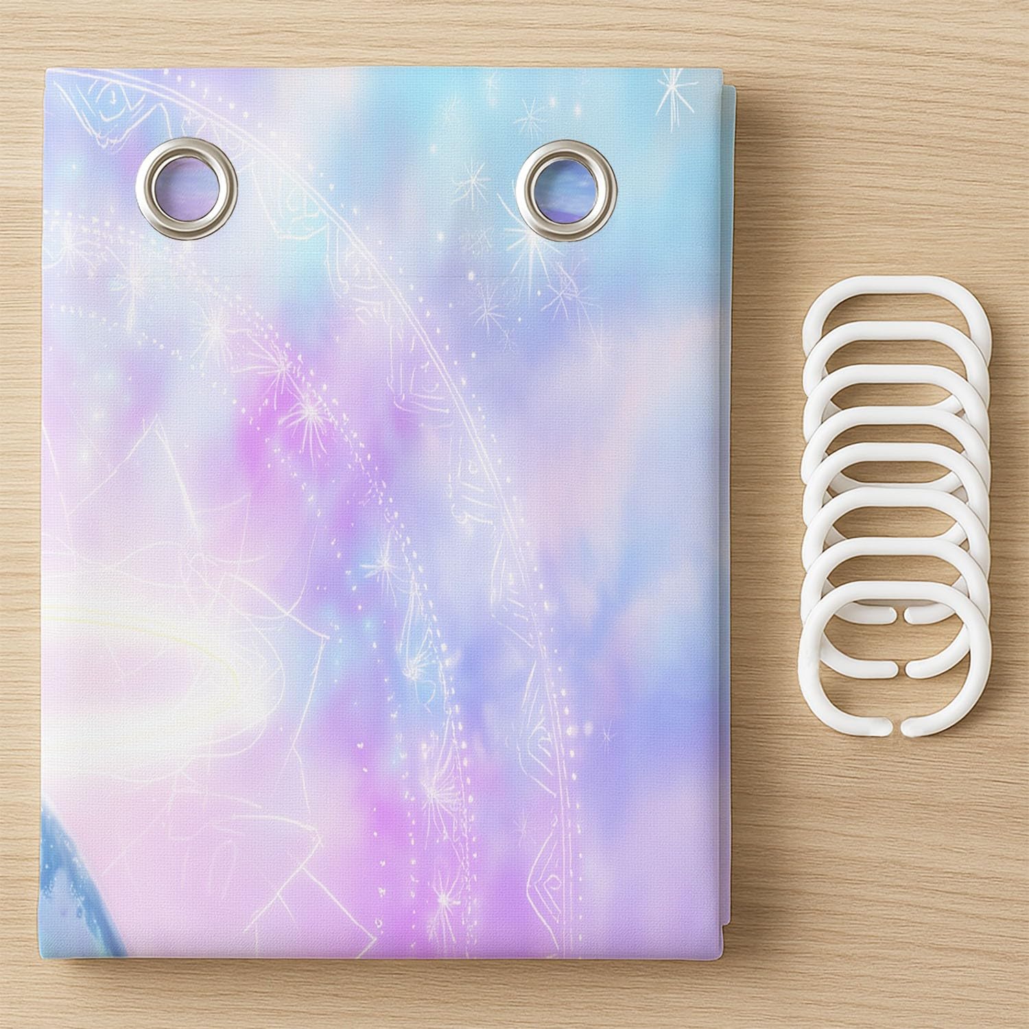 Generico Zasłona prysznicowa 3D Ocean wschodzący rekin aureola dla miłośnika zwierząt, fantastyczna róża, 200 x 200 cm wodoodporna zasłona łazienkowa z mikrofibry, odporna na pleśń, zmywalna, z
