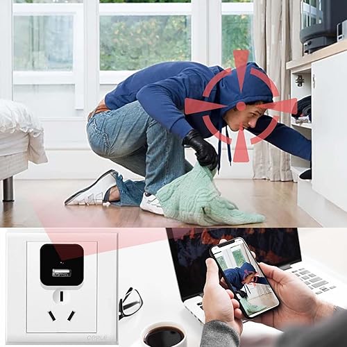 Miniatura 4 de InCliick Cámara oculta WiFi 4K - Cargador USB Cámara espía con resolución Ultra HD, visión remota, detección de movimiento, cámara de niñera para