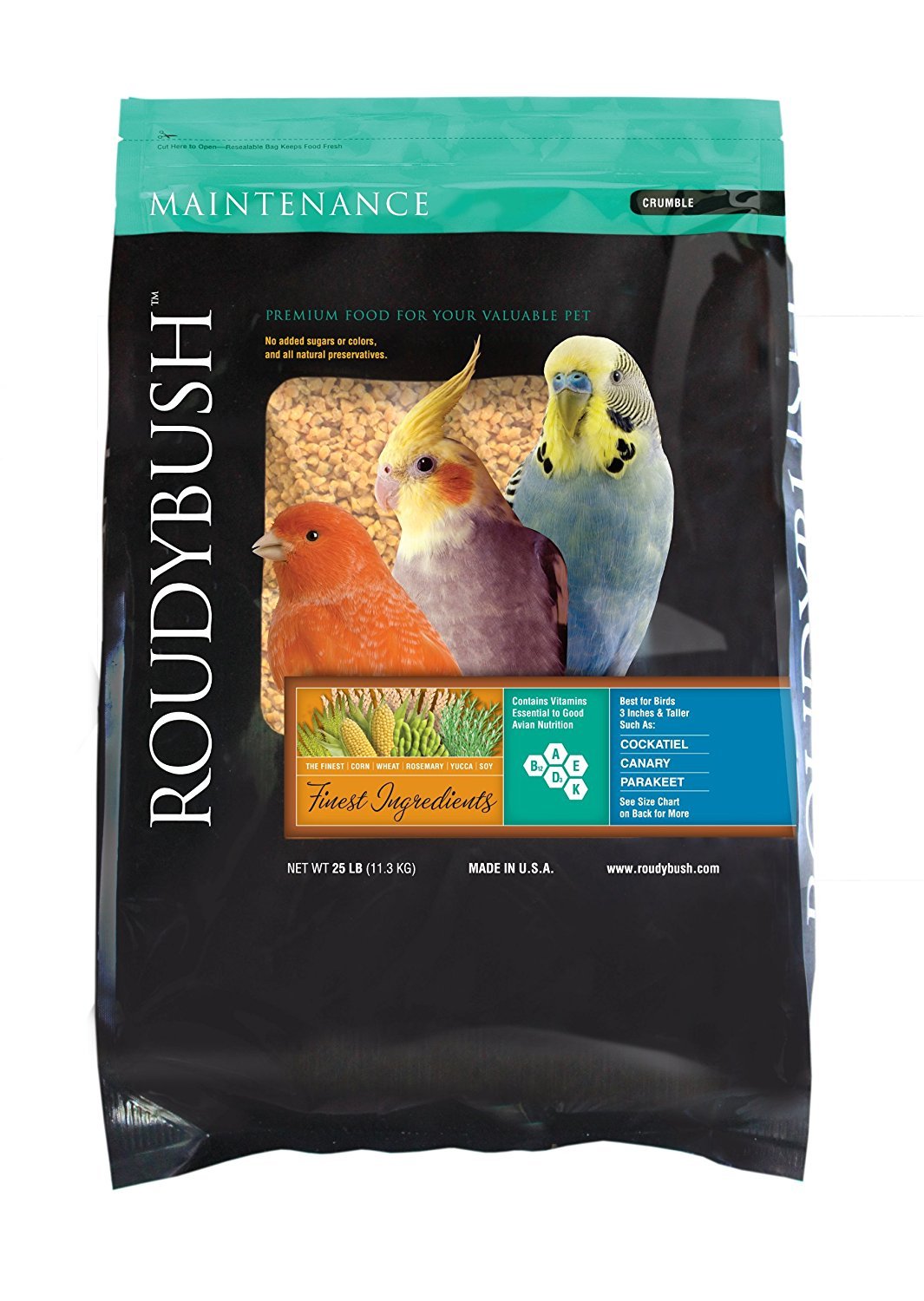 RoudyBushDaily Maintenance, Crumbles Bird Food, 25-Pound