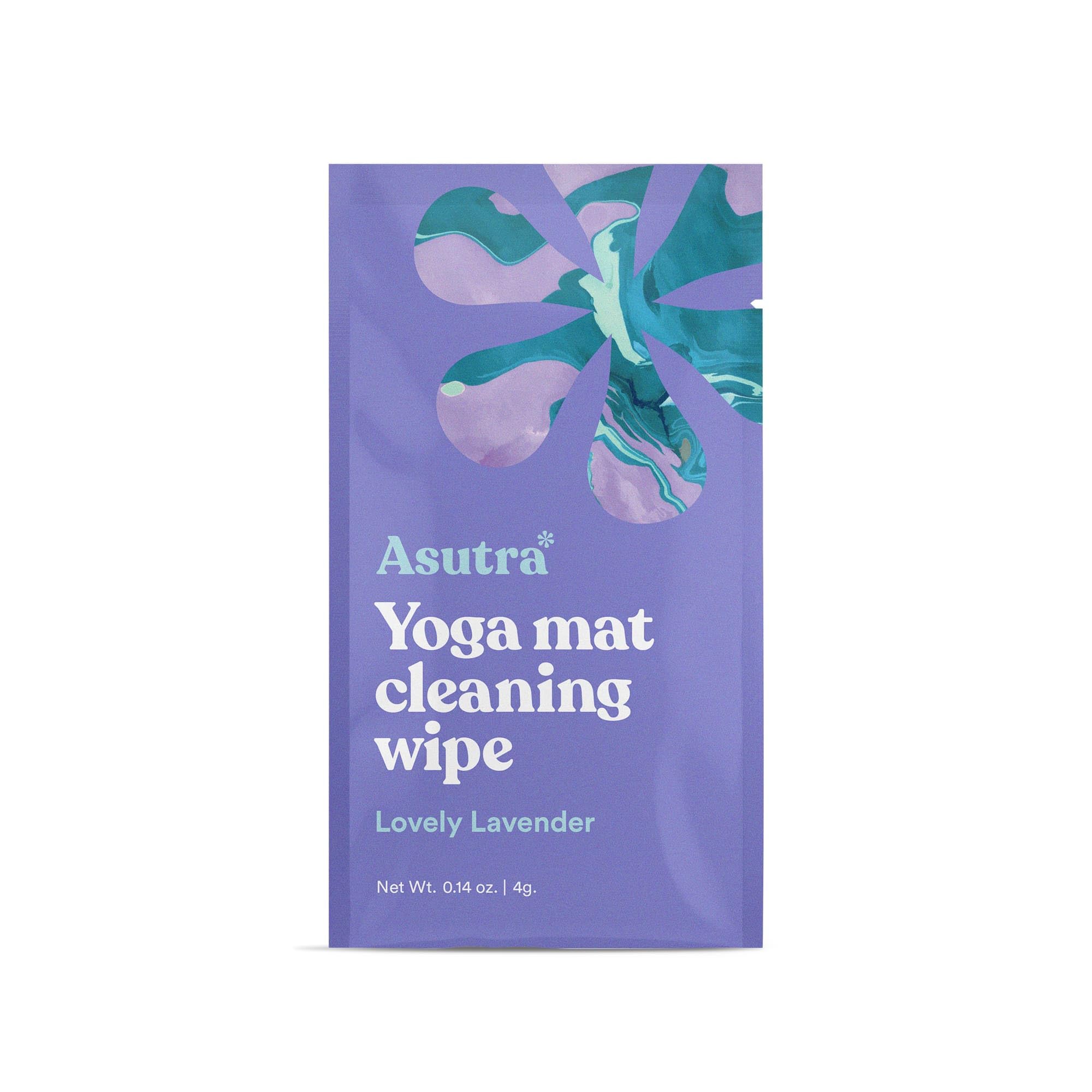 ASUTRA Toallitas de limpieza para esterilla de yoga (lavanda encantadora), toallitas envueltas individualmente, 2 cajas (30 cada una), sin residuos resbaladizos, limpieza profunda para equipo de
