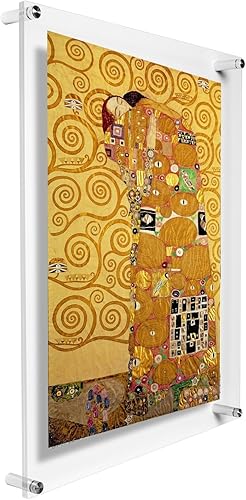 B&NN Marco flotante de acrílico transparente para colgar en la pared, marco de certificado para fotos o documentos (4 x 6 pulgadas)