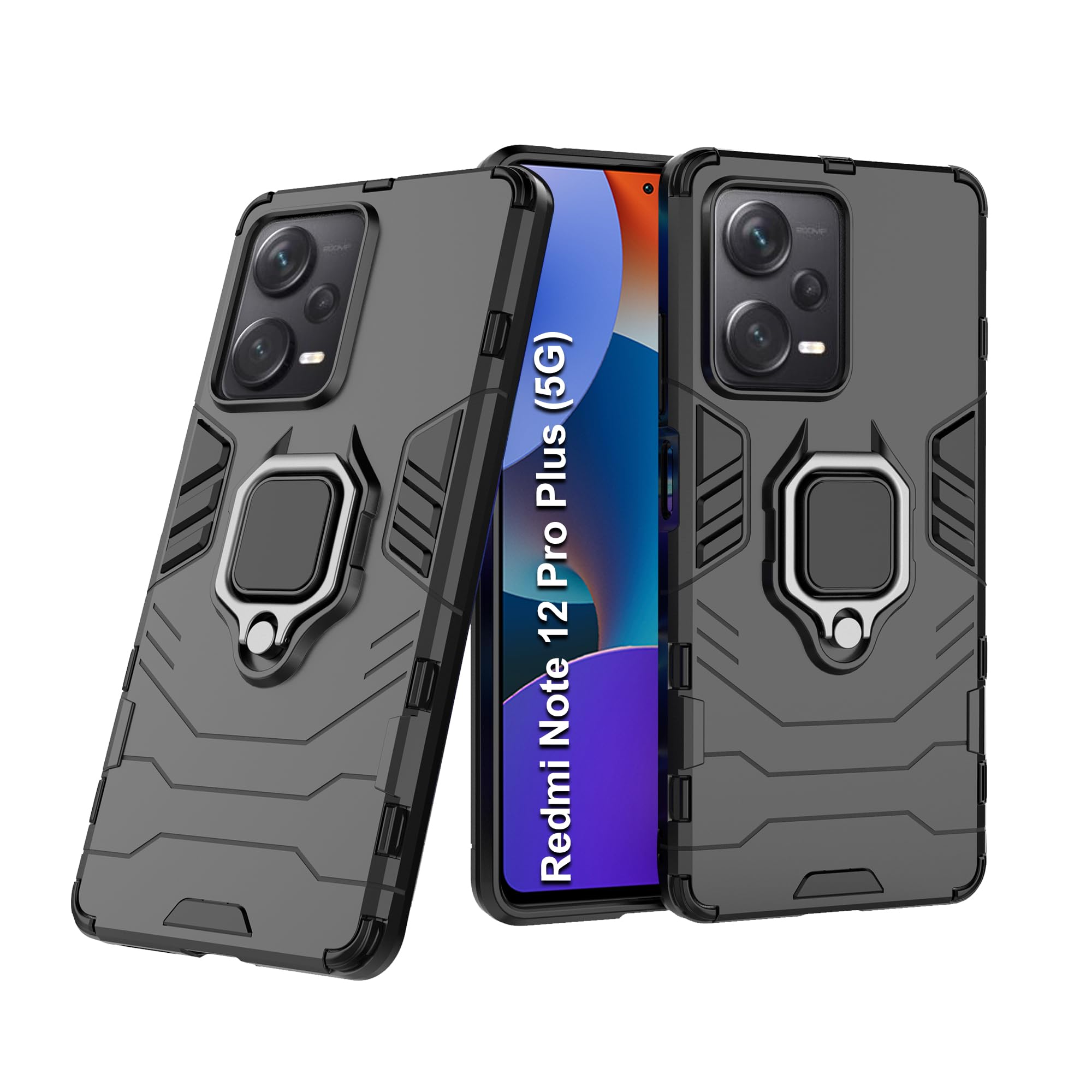 CEDO Rugged Redmi Note 12 Pro+ Plus (5G) Defender Case | Rotating Ring Holder & Kickstand in-Built | Military Grade Armor | Bumper Back Cover Black (B0CPBRNC3V) Amazon Price History, Amazon Price Tracker