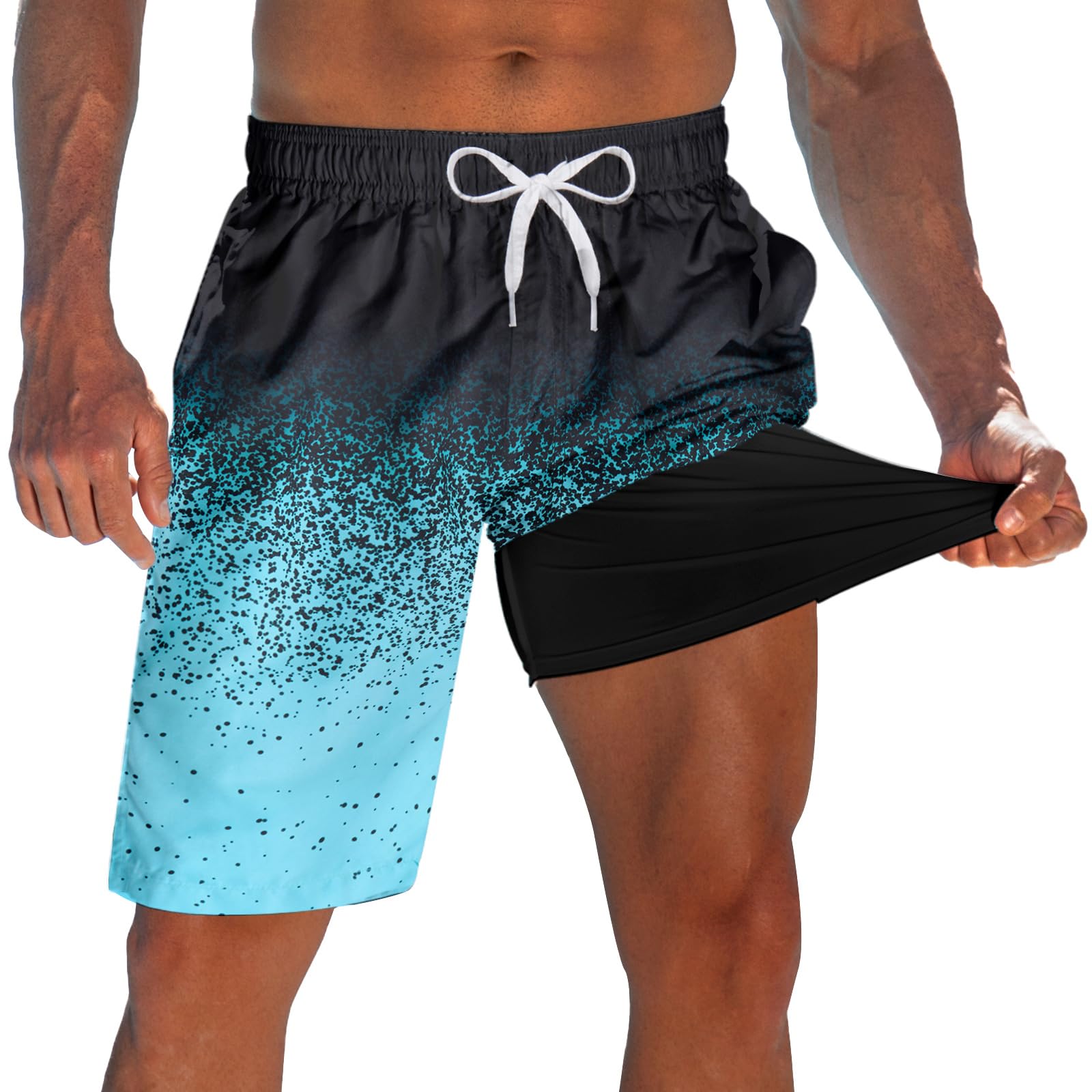 westwolf Mens Swim Trunks with Compression Liner 9 Quick Dry Board Shorts