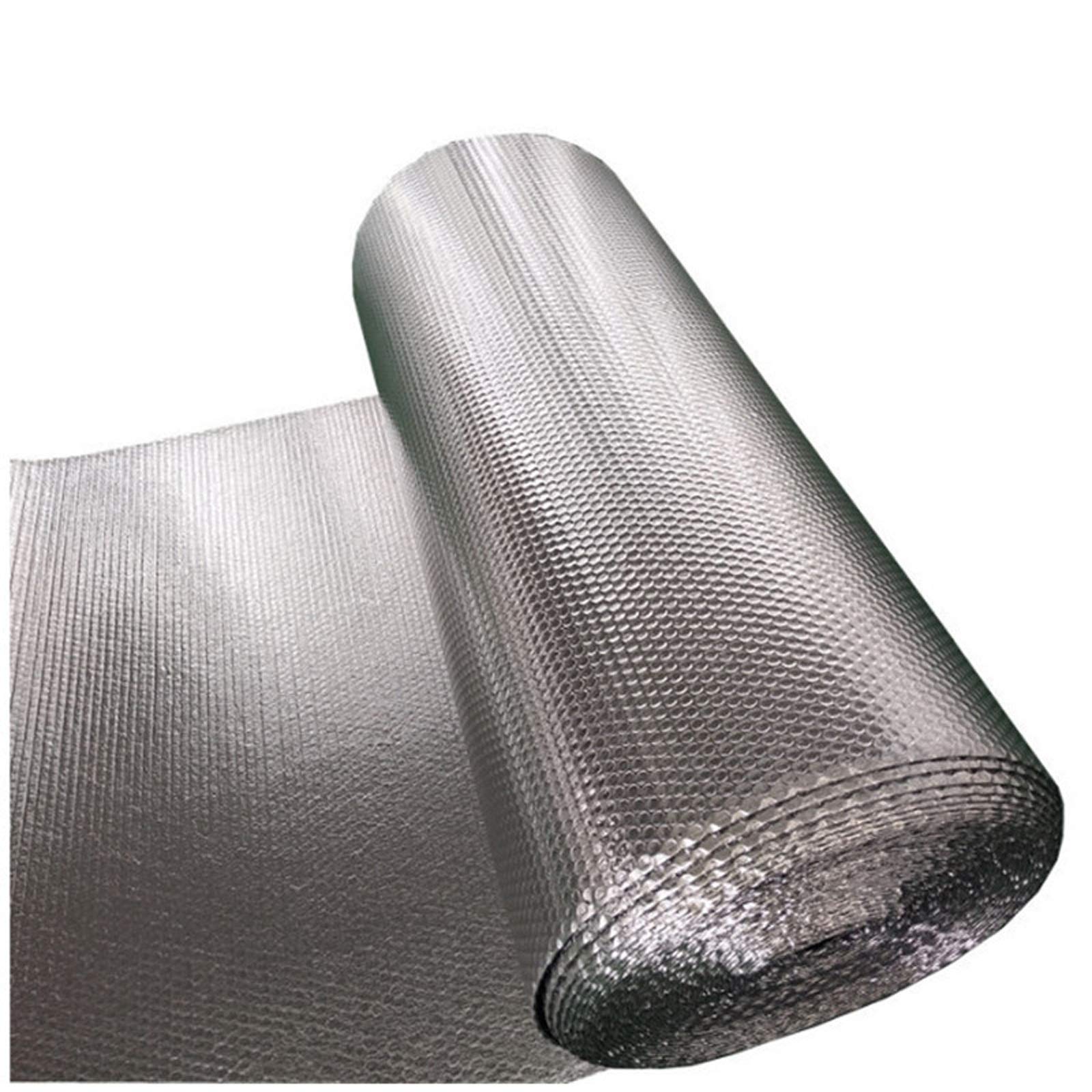 Double Aluminium Bubble Insulation Foil Self-adhesive Insulation Heat Reflective Radiator Insulation Foil Saves Energy & Money Loft, Attic, Garage, Shed, Hutch, Kennel, Campervan, Greenhouse(1mx1m)