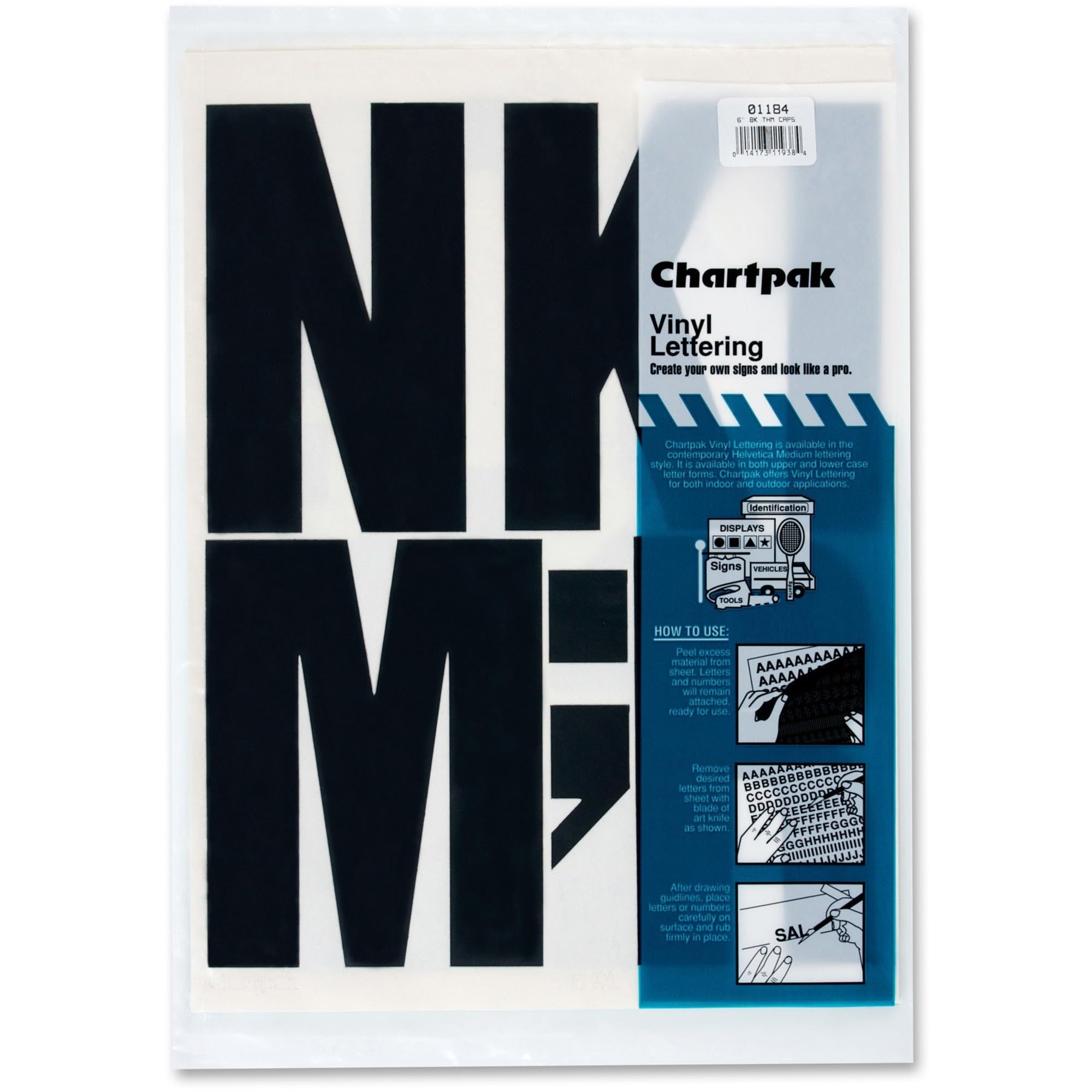 CHA01184 - Chartpak Press-On Vinyl Uppercase Letters
