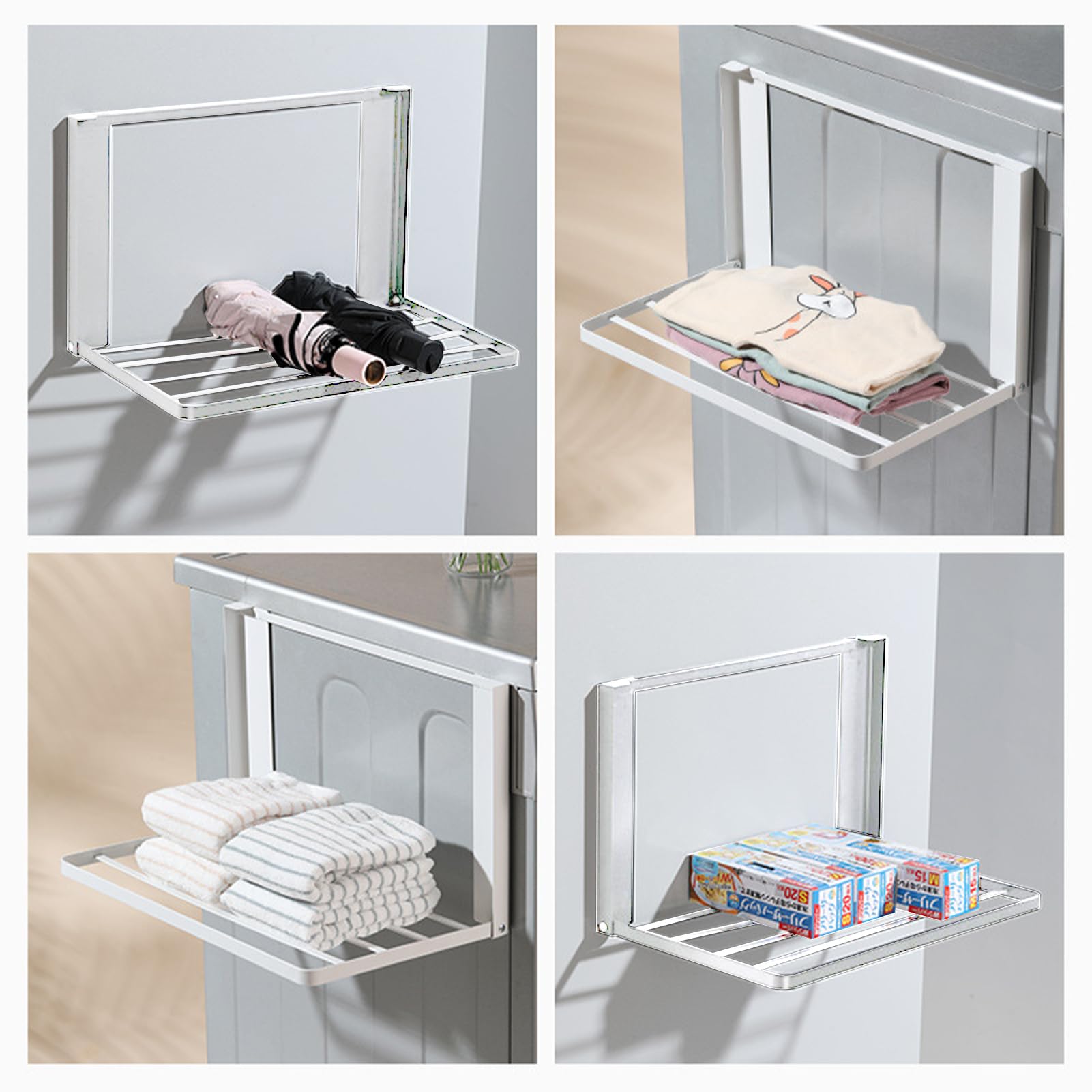 Mensole magnetiche per frigorifero,Organizer magnetico per frigorifero | Mensole da parete pieghevoli rustiche per bagno, camera da letto, soggiorno, cucina Tsuchiya