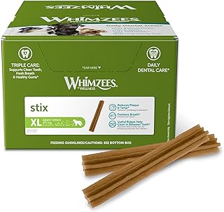 Whimzees Natural Dental Dog Treats, Stix X-Large, 30-Pieces product image