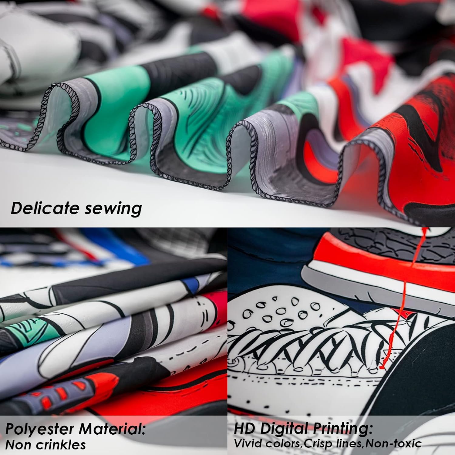 SwiiSmil-Extra Large Sneakerhead Tapestry for Bedroom-Sneaker ball Backdrop-Birthday Party Decorations-Teen Boy Shoe Tapestry-Aesthetic Cool Posters Tapestries-Gift For Men-Home Dorm Bedroom Wall Art- (Multi-Color, 90"x 71")