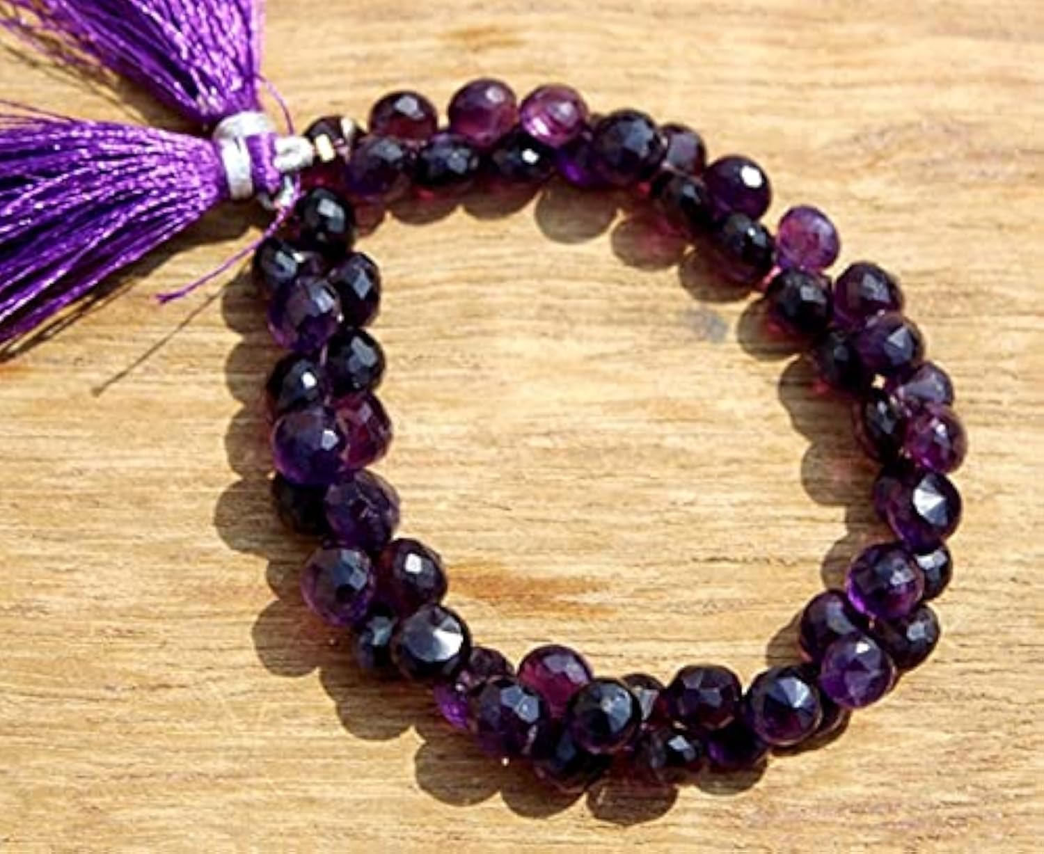 Améthyste d'Afrique briolette oignon 6-8 mm pour création bijoux DIY