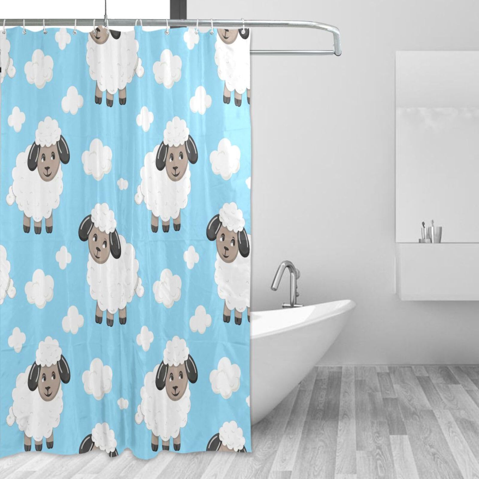 Rideau de douche résistant en tissu lavable de qualité supérieure