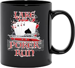 Poker Run Boat Racing Cup or Stuff, Deck Accessories, Black 11oz Ceramic Mug
