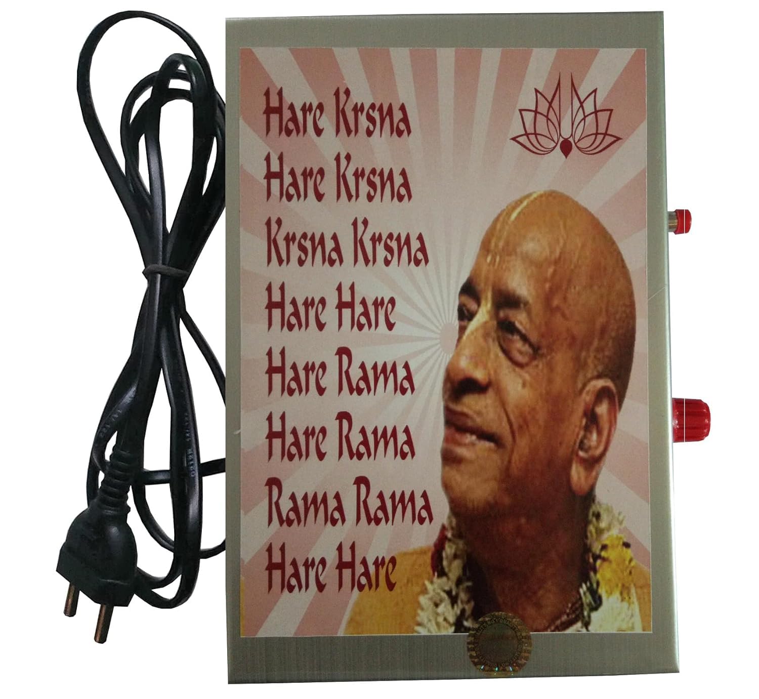 Hare Krishna Mahamantra Chanting Box - Iskcon Chanting Mantra Device Machine - Hare Krishna Hare Rama Chanting Box - Wall Hanging Box 10 in 1