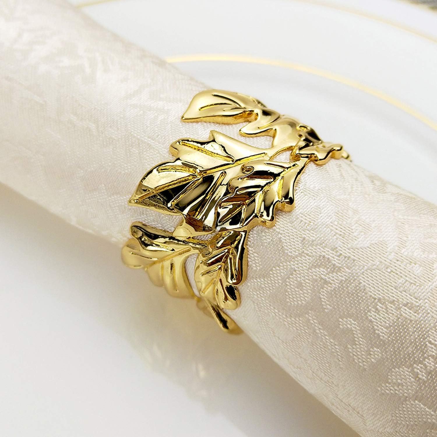 Fеаturеd Prоduсt FUYILIN Gold Napkins Rings Set of 6 for Dining Table Holidays Dinners Christmas Thanksgiving Memorial Day Birthday Parties and Weddings