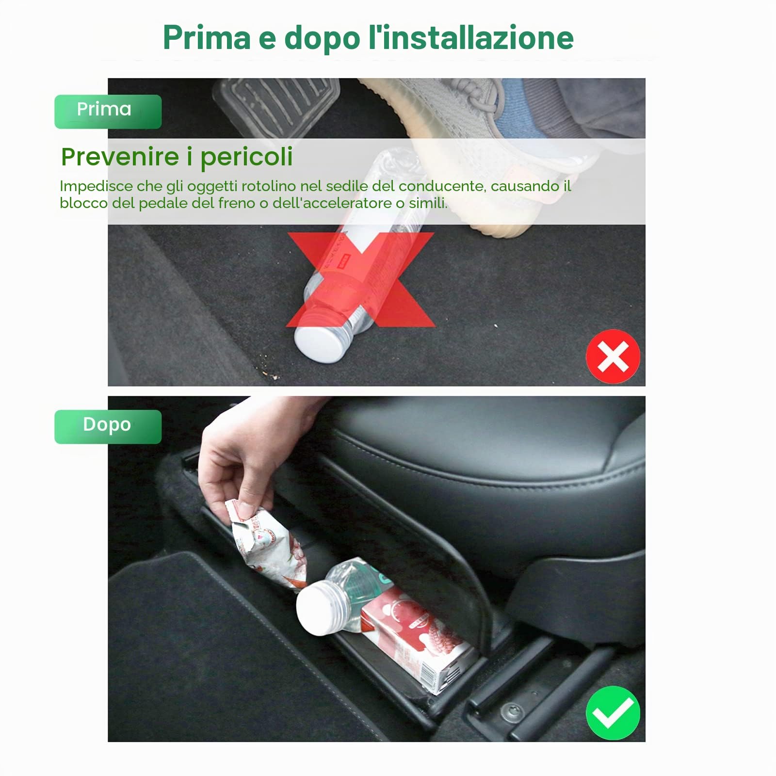 GAFAT Tesla Model Y 2021-2024 Elegante Organizer per Console Centrale Sotto il Sedile, Model Y 2024 Scatola Portaoggetti Interno in Pelle PU e adesivo magico, Guidatore e Passeggero