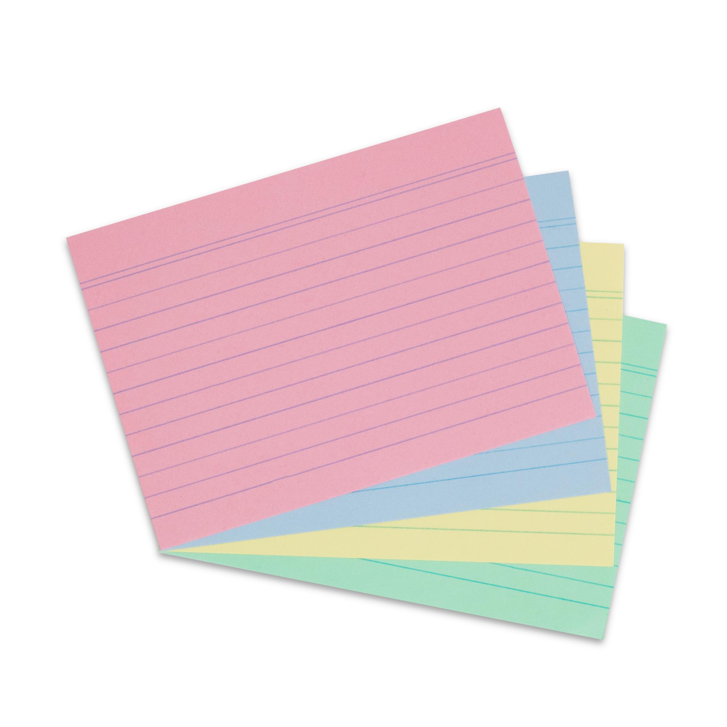 Herlitz Lot de 200 Fiches bristol, format A6, lignées, couleurs assorties