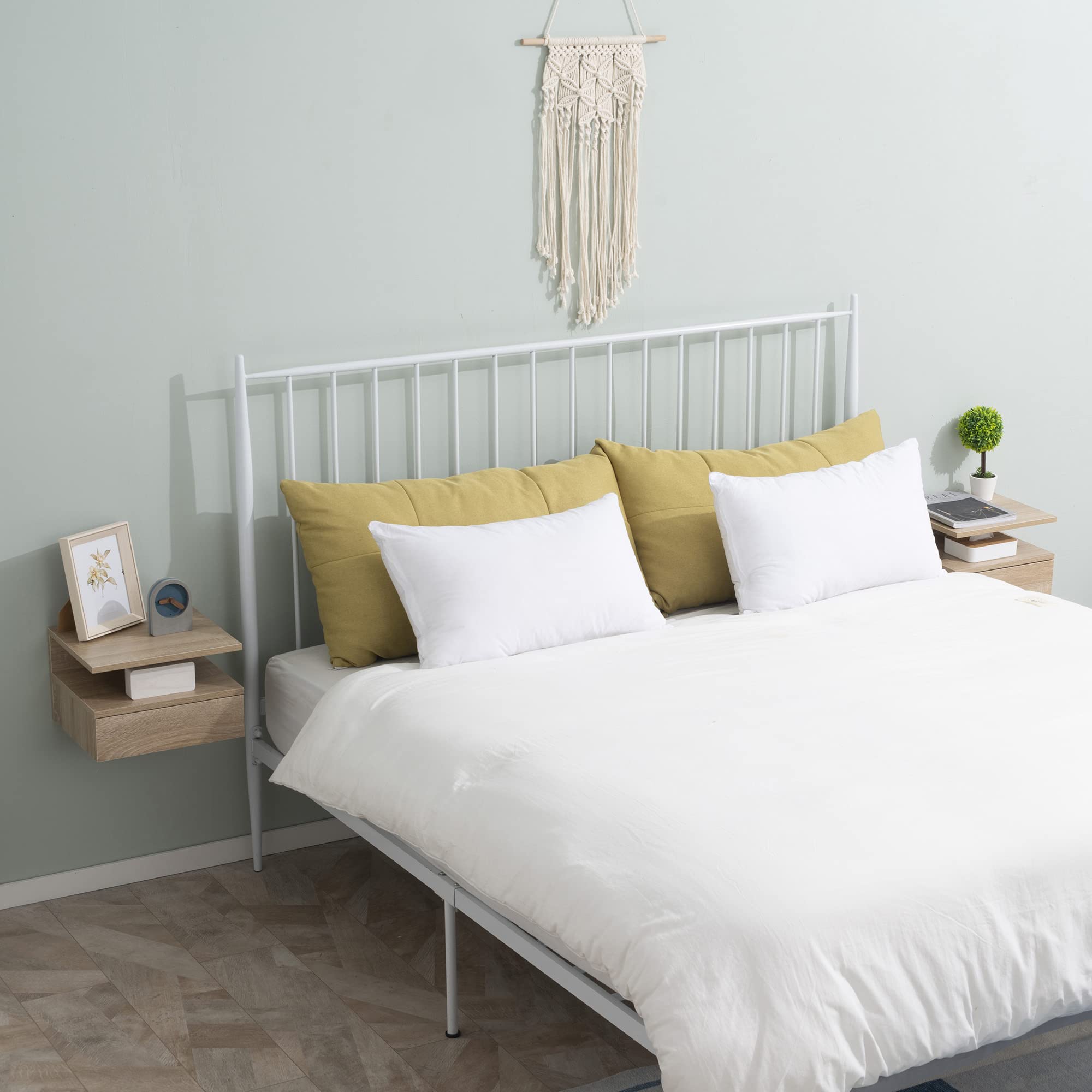 Ashly nachtkastje wandmontage met 1 plank, 1 lade wit