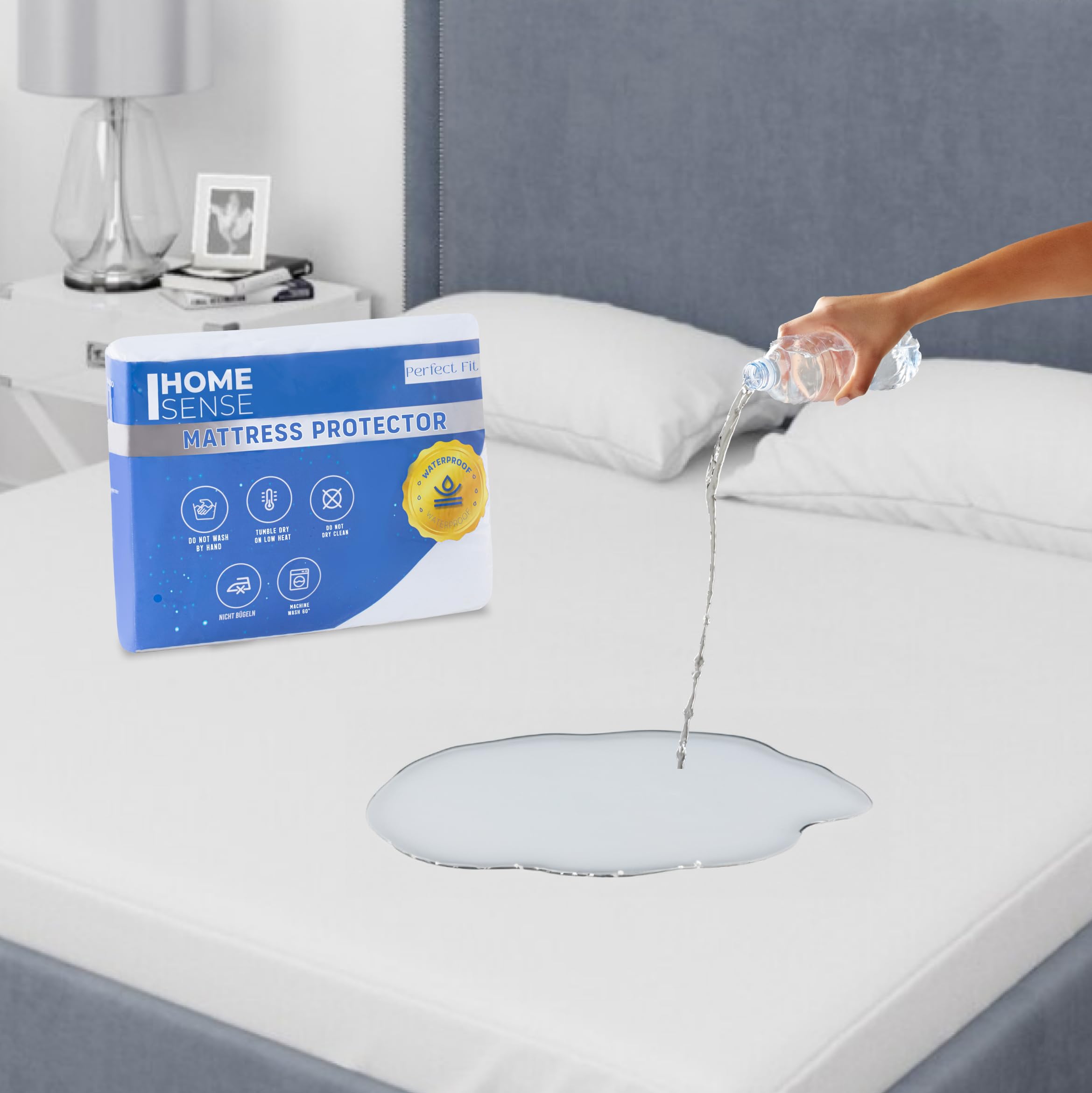 Home Sense Waterproof Mattress Protector for Single Bed - Absorbent Mattress Protector, Breathable Mattress Cover Sheet, Waterproof Bed Sheet, Single Mattress Topper | Twin - 38x75 inch