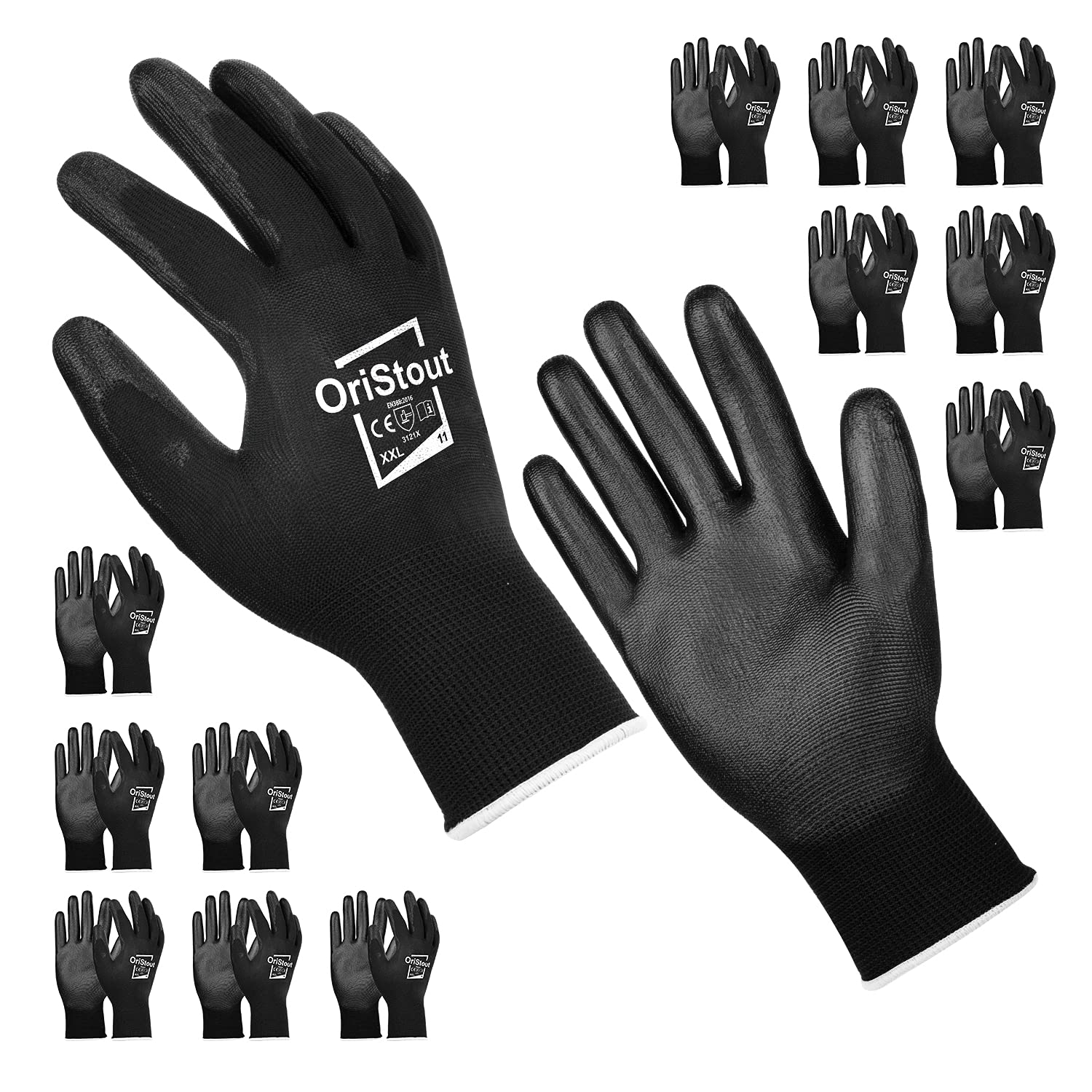 Work Gloves Bulk Pack of 12, Super Lightweight & Breathable, Men's