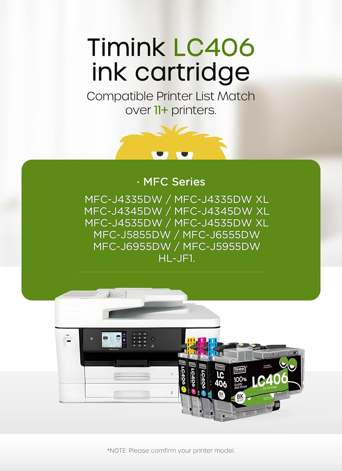 LC406 Ink Cartridge Compatible for Brother LC406XL LC406 XL Ink Cartridges, Work for Brother MFC-J4335DW MFC-J5855DW MFC-J6555DW MFC-J4535DW Printer (4 Pack)