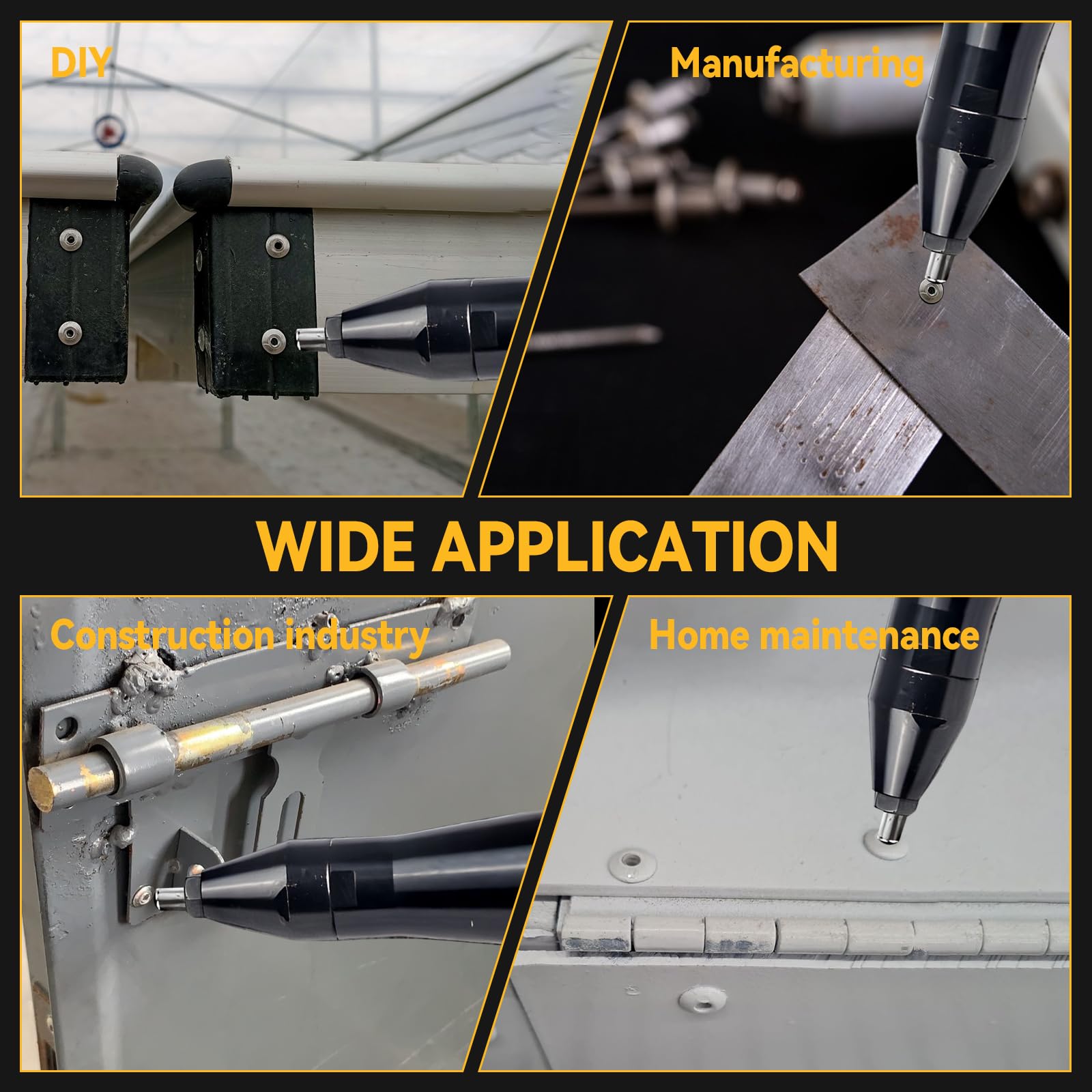 Pistola remachadora inalámbrica compatible con Dewalt batería 18V (sin batería), pistolas de tuerca de remache automáticas eléctricas con 40 remaches para remaches de 1/8 pulgadas, 5/32 pulgadas