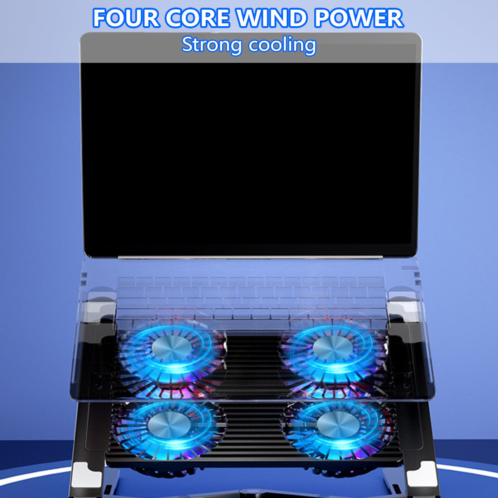 Almohadilla de refrigeración LED para computadora portátil, enfriadores silenciosos, soporte plegable para laptop, soporte de altura
