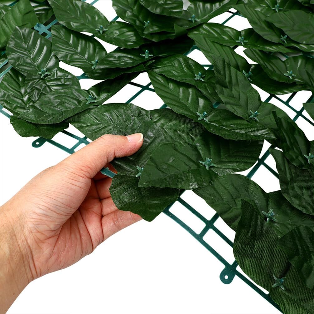 Toddmomy Artificial Green Leaf Fence Simulated Plant Wall Decoration for Courtyard Garden and Indoor Spaces Faux Trellis Natural Appearance Privacy Enhancement for Various Occasions