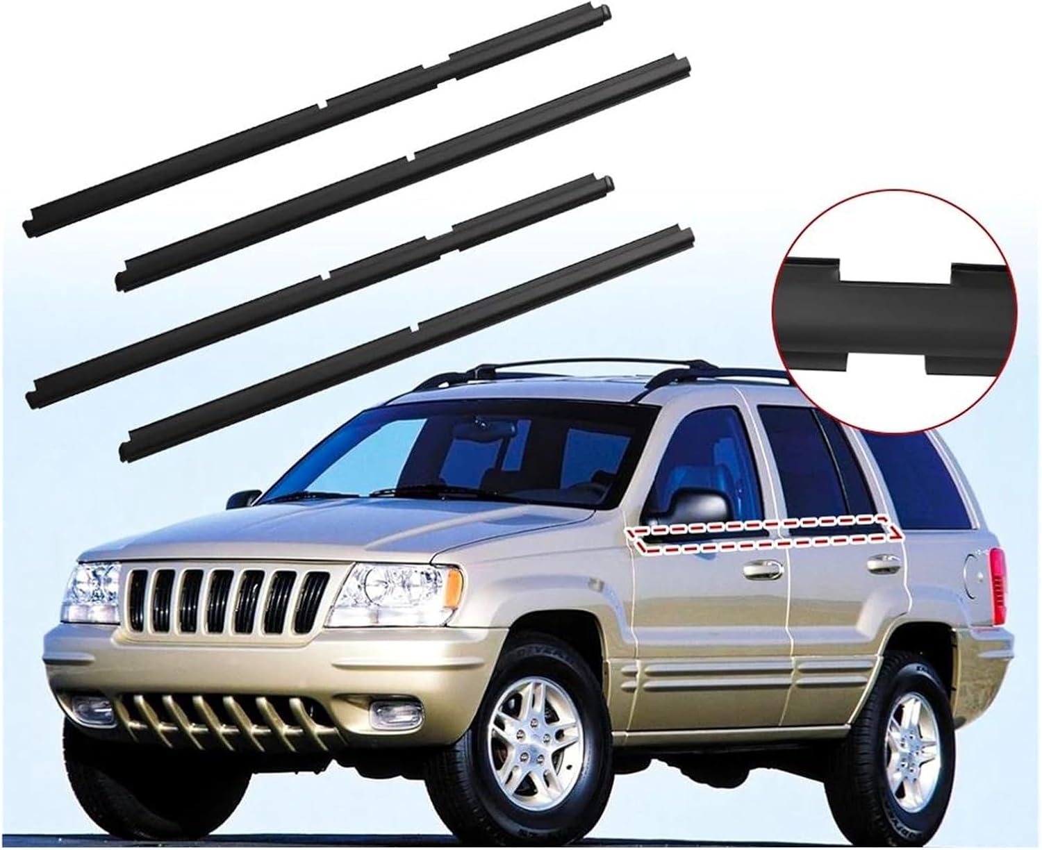 ウェザーストリップ に適合する グランド に適合する チェロキーII WJ WG 1998-2005用ウィンドウトリムストリップカー